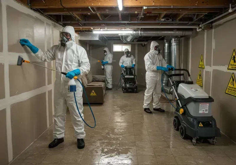 Basement Moisture Removal and Structural Drying process in Island Heights, NJ